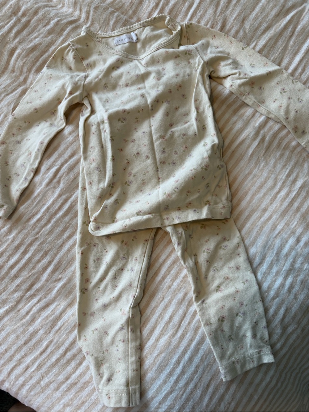 Kids Floral Cream Long Sleeve Set